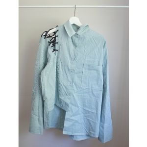 📌BOGO Assymetric, Cut-Out Button Down